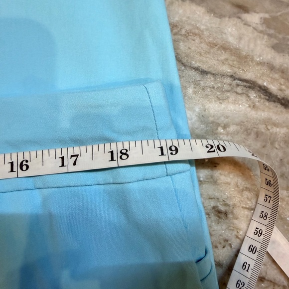Chico’s Light Blue Cropped Pants Lace Trim Size 3 US 16 Pull On - Picture 9 of 11